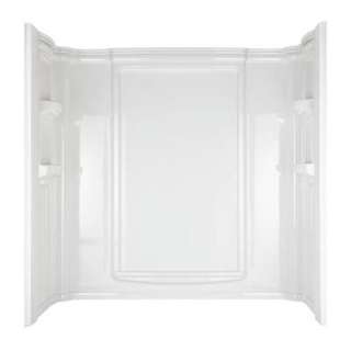 Aqua Glass 60 in. x 32 in . Eleganza Bathtub Wall Set in White 39604 
