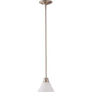 Glomar Empire 1 Light Mini Pendantwith Frosted White Glass Finished in 