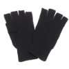 Strick Handschuhe ohne Finger mit Futter schwarz S XL  