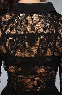 Finders Keepers The Hold Me Long Sleeve Lace Shirt in Black 