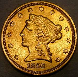 1856 C LIBERTY HEAD $2.5 GOLD QUARTR EAGLE HIGHER QUALITY VERY 