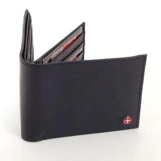 Alpine Swiss Mens Leather Wallet ID Window Card Case Extra Capacity 