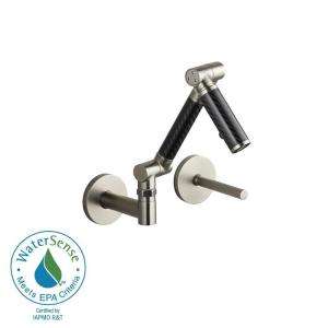  Handle Mid Arc Wall Mount Bathroom Faucet in Vibrant Brushed Nickel