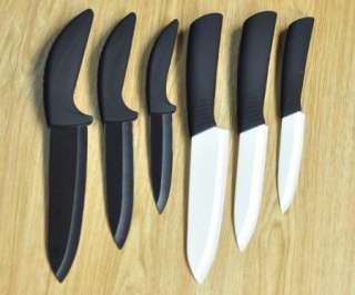 Color 3 pack 4+5+6 Ceramic knife Set Kitchen Chefs Black Handle 