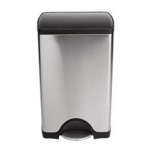 Simplehuman 10 Gallon Brushed Stainless Steel Foot Operated Trash Can 