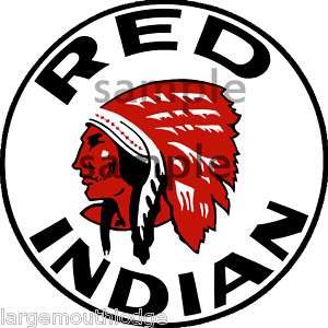 RED INDIAN MOTOR OIL DECAL 2 INCH ROUND WATERSLIDE  