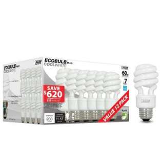 Feit Electric 13 Watt (60W) Cool White CFL Light Bulbs (12 Pack) (E 
