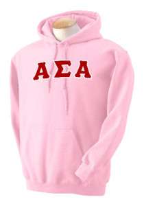 Alpha Sigma Alpha   Tackle Twill Letters Hoodie   S 2XL  