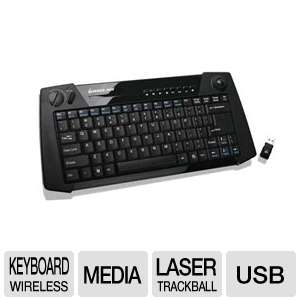 Iogear GKM561R 2.4GHz Multimedia Keyboard with Laser Trackball and 