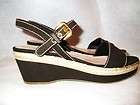 MUI MUI $579 ~ Brown Canvas Raffia WEDGE BUCKLE SANDLE SHOES SZ 39.5 