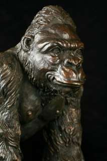 Bronze Gorilla Statue Monkey Primate Art Garden Figure  