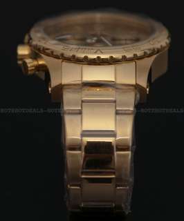 Invicta II Mens 18K GOLD Ion Plated Chronograph Stainless Steel Watch 
