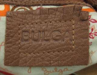 Auth BULGA Brown Leather Kiss Lock Pocket Bag Purse  