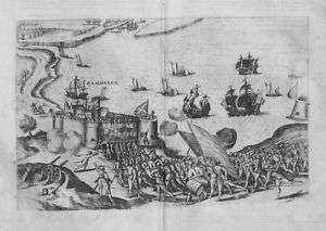 1580   Fort Rammekens Vlissingen engraving Hogenberg  