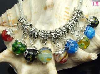 30pcs Mix MILLEFIORI GLASS Fit charms Bracelet f0596  