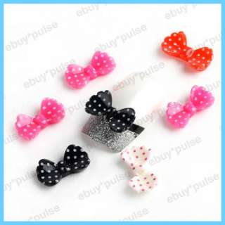20pcs Colorful 3D Acrylic Bow Tie Beads Slices Nail Art Tips DIY 