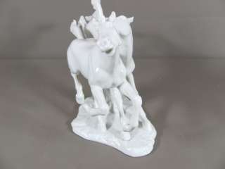   Wallendorf Signed Porcelain Two Horse Figurine Statue Made in Germany
