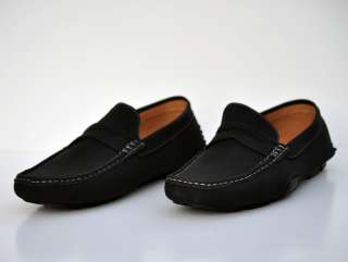 Mens Black Shoes Casual Driving Moccasins Loafers Slip On Comfy Soft 