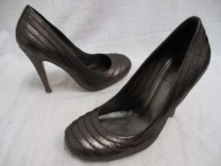 Tory Burch Shoes Dark Pewter Metallic Leather Pumps 8  