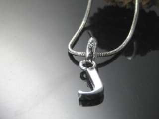 FASHION NEW SILVER LETTER J CHARM PENDANT SNAKCE CHAIN NECKLACE 18INCH 