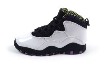 Jordan Girls 10 Retro (PS) White Violet Black 487212 120  