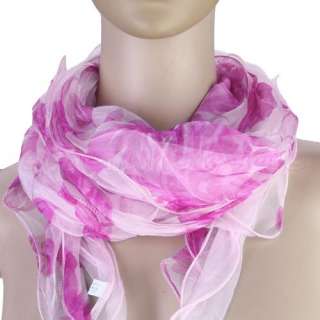 Women Soft Silk Sheer Long Scarf Shawl Wrap 2 Layers  