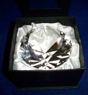 ROSENTHAL WHITE FINE CRYSTAL DIAMOND PAPERWEIGHT IN BOX  