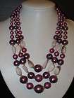 Stanley Hagler Carved Stone Purple Beaded Necklace Must See 889 191 