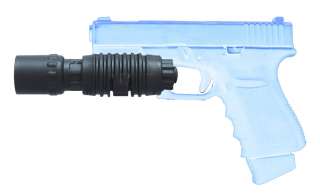 smart new solution to mount a 1 flashlight to a handgun.