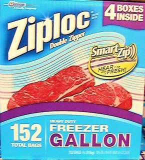 152 HEAVY DUTY GALLON FREEZER DOUBLE ZIPPER ZIPLOC BAGS ZIPLOCK FOOD 
