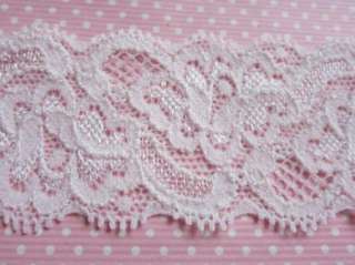 3y Elastic Lace 1.5 trim For Headbands White L005  
