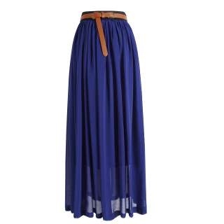 2012 New Women Long Chiffon RETRO Skirt Elastic Waistband 7 colors 