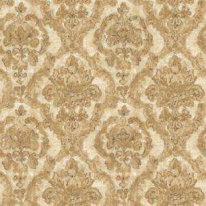 The Wallpaper Company 8 in x 10 in Brown and Beige Damask Tapestry 