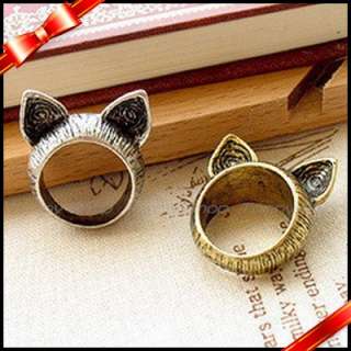 Ring Katze Ohr Style Ringe Retro Cat ear Fingerring NEU  