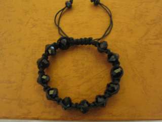 Shamballa Bracelet 8mm Black Faux Onyx Beads L201  