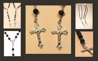 Rosenkranz Kette Jesus Anhänger Halskette Kreuzkette Herren Damen NEU 