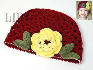 H17 new infant toddler baby girl crochet beanie hat  