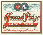 gulf brewing grand prize lager beer label t shirt houston
