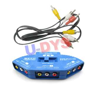 Ports AV RCA Video Game Selector Switch Box For PS2  