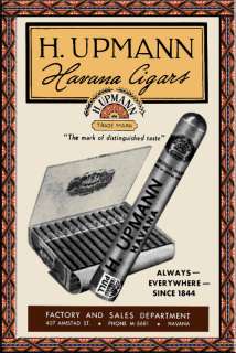 059.Cuban posterH.Upmann Havana CigarsTobacco Cuba.  
