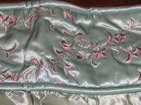 50s Watered Jade Vintage Fabric Drape Valance Panel  