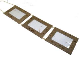 Triple Recycled Paper Photo   Wall Hanging Picture Frames 