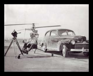 ONE MAN HELICOPTER PHOTO 1950s PHOTOGRAPH  