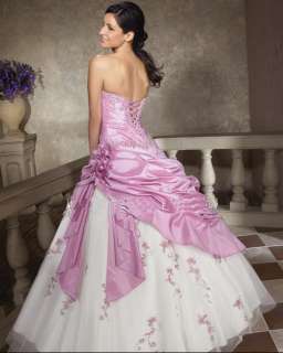 line/Lilac+white/wedding dress/Bride/Applique/lace up  