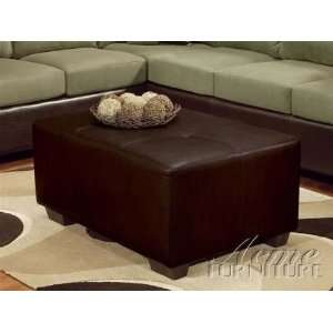    Alongo Brown Bycast Cocktail Ottoman by Acme   0104