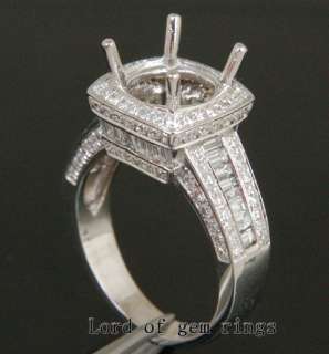   Cut 14K White Gold Baguette 2.06CT VS Diamond Engagement Ring Setting