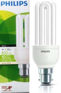 PHILIPS 14W ENERGY SAVING CFL LIGHT BULB BAYONET B22 BC  