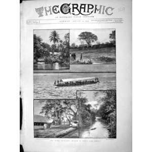   1897 Niger Disaster Benin Sapeli Chief Nana Canoe Wall