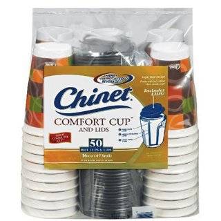 Chinet Comfort Cup (16 Ounce Cups), 50 Count Cups & Lids