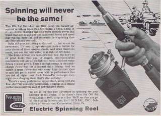 1966 REEL LECTRIC 1000 ELECTRIC SPINNING FISHING REEL  